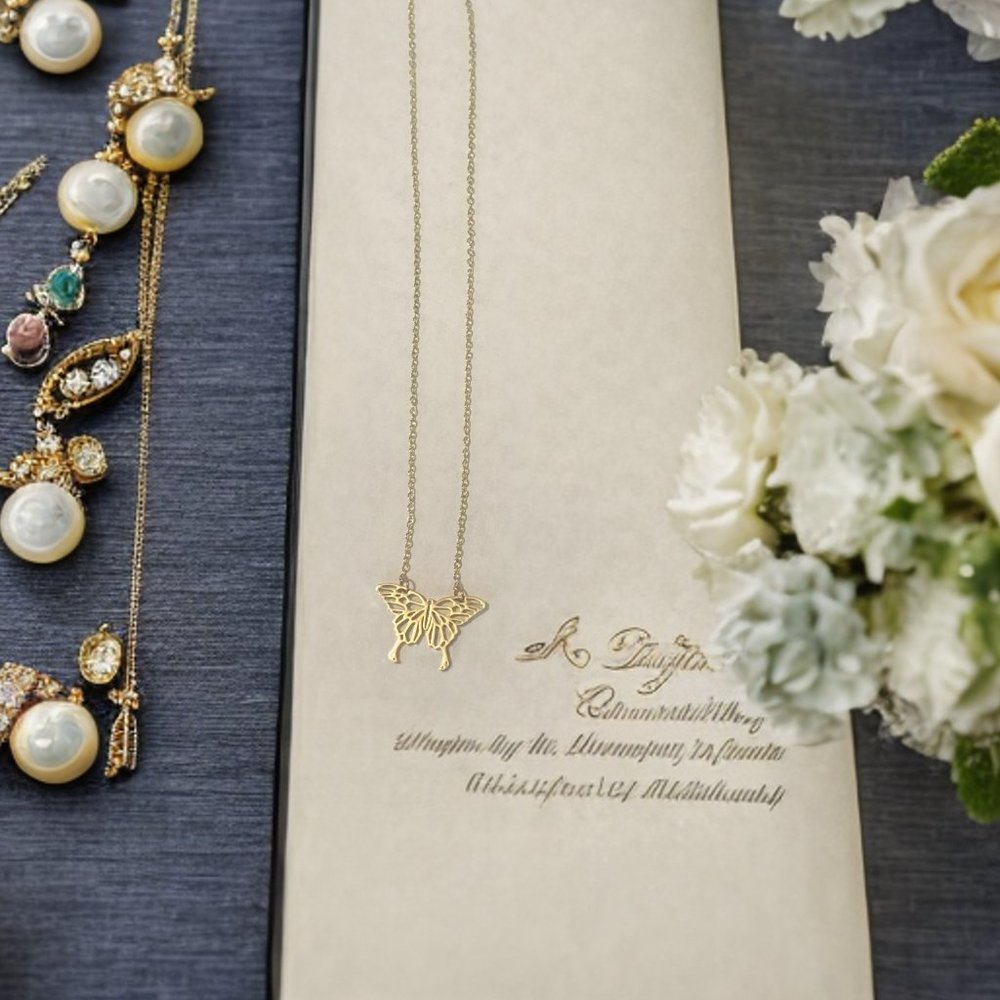 Butterfly Charm Necklace| Butterfly Charm| Butterfly Necklace| Women Necklaces - Picture 2 of 5